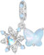 Сребърен Charm 925 Синя Пеперуда