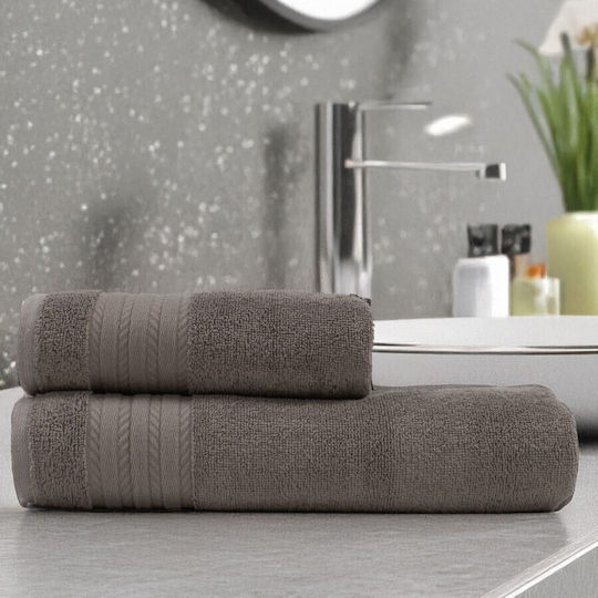Lenjerii Deosebite Set of Bath Towels 2 Pcs Micra Brown Weight 500gr/m²