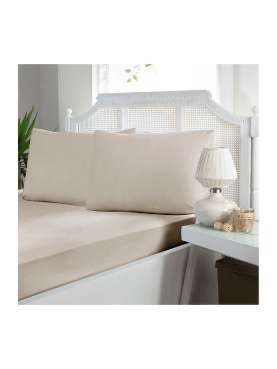 First Choice Set Cearceafuri De Pat King Size Cu Hugger Din Cauciuc 200x200cm Bej 3 Buc