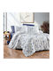 First Choice Set Huse Pentru Pilote 100% Bumbac Dublă Cu 4 Fețe De Pernă & 1 Cearceaf 200x220cm Flori Albastre