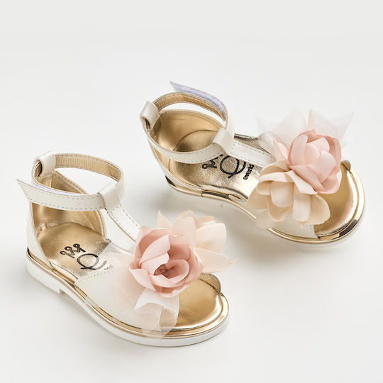 Ever Kid Christening Leather Sandals Ecru