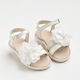 Ever Kid Βαπτιστικά Δερμάτινα Πέδιλα Off White