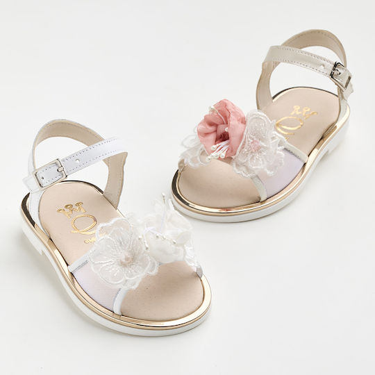 Ever Kid Christening Leather Sandals Ecru