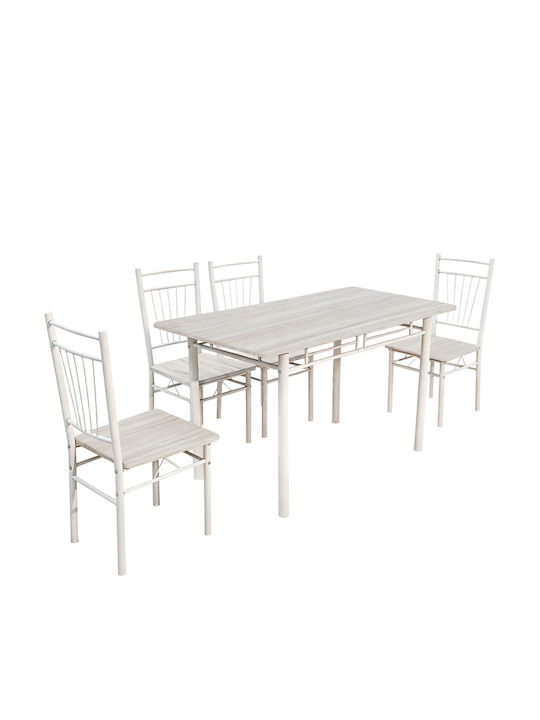 Masa de Bucătărie Roza cu 4 Scaune 65x120cm