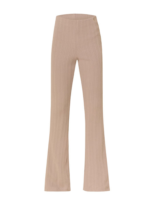 Guess Women's Fabric Flared Trousers Beige