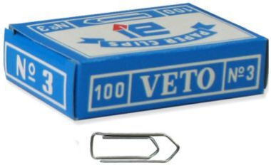 Paper Clips Metal No3 28mm Veto 100 Pieces
