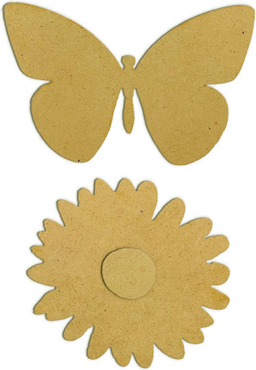 Διακοσμητικά Σχέδια Mdf Stamperia Daisy Art Μαργαρίτα Πεταλούδα