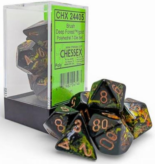 Chessex Pinsel Tiefenwald Polyedrisches 7-Würfel Set