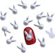 60 Pieces Cute Nail Art Accessories Bunny Rabbits Manicure 10mm X 13mm