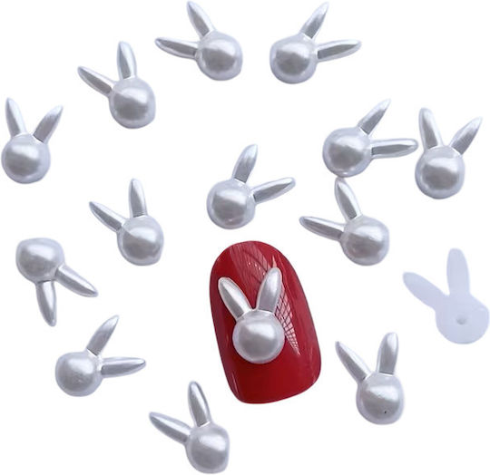 60 Pieces Cute Nail Art Accessories Bunny Rabbits Manicure 10mm X 13mm
