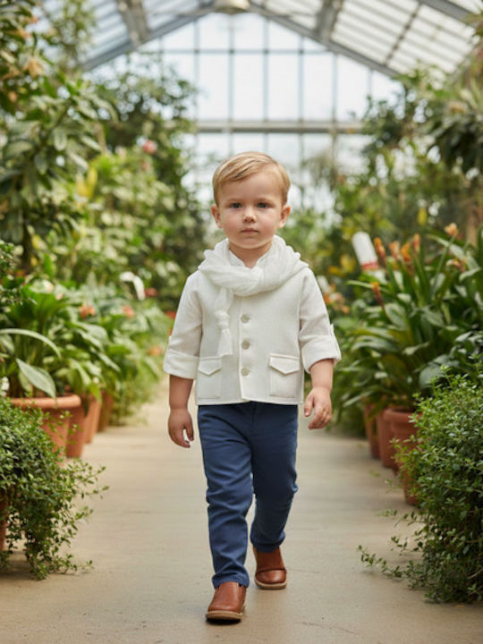 Dolce Bambini Βαπτιστικό Κοστούμι με Γιλέκο για Αγόρι Λευκό