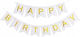 Banner Happy Birthday 100x200 Cm Dimensiune Steag 11.5x16.5 Cm Rola De Ață Inclusă Alb