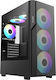 1stCOOL GAMER 5 Gaming Midi-Turm Computergehäuse mit ARGB-Beleuchtung Schwarzes