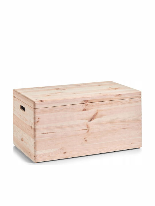 Zeller Hölzernes Aufbewahrungsbox mit Deckel Beiges 60x40x24cm