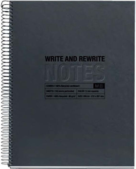 Miquelrius Spiral School Notebook Ruled A5 120 Paper Sheets Black