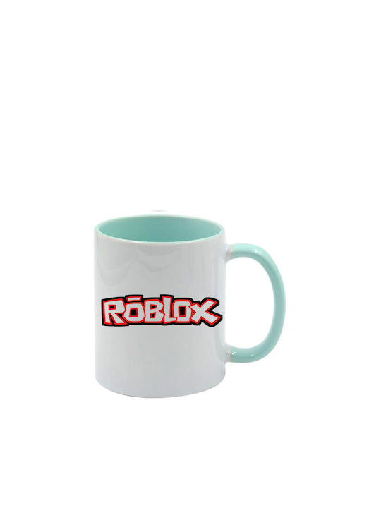Roblox Tasse Grünes Minzdesign Mit Griff Innen