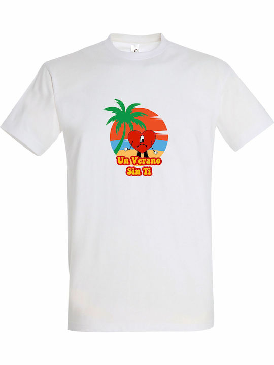 Tricou Unisex Bad Bunny Un Verano Sin Ti Alb