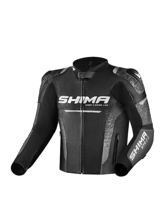 Shima STR 2.0 Мъжко Мотоциклетно Яке Кожено Всесезонно Черно