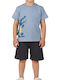 Kinderbekleidungssets mit Shorts Sommer 2Stücke Ciel/d. Grau