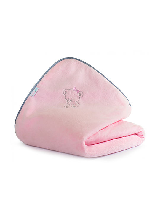 BabyMam Pătură Pepinieră Swaddling Catifea Roz cu Animăluț 75x100cm