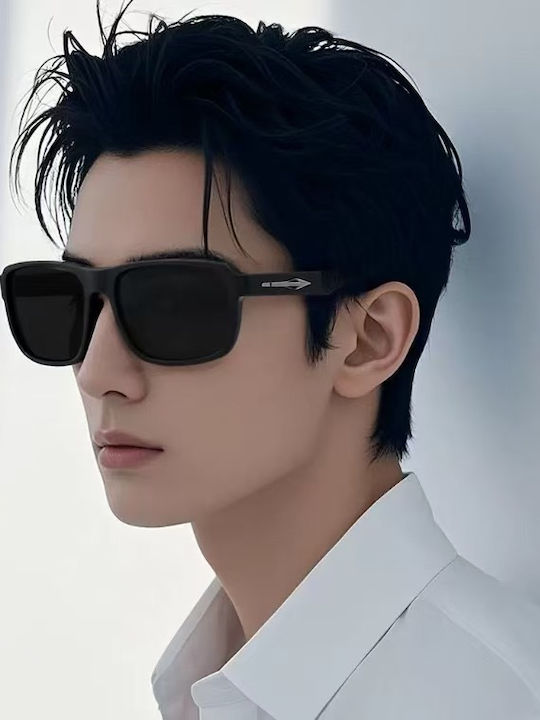 King Unisex Sunglasses with Black Frame and Brown Polarized Lens SUNKI345-SN020