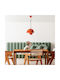 Megapap Neptun Pendant Ceiling Light Orange Bell with E27 Socket 30x30x70cm