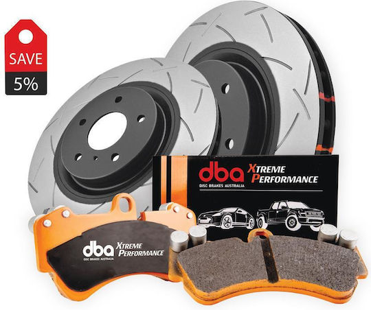 Kia Stinger 2017+ Brake Kit 4000 Series T3 Slotted & Xtreme Performance Brake Pads 2x Dba43342s + Db15003xp