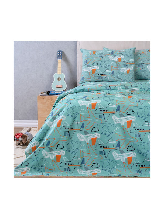 Melinen Set Kids Sheets with Elastic Band Cotton Planeur Kids Line 100x200cm 3 Pieces