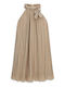 Girls Sleeveless Beige-Gold Dress