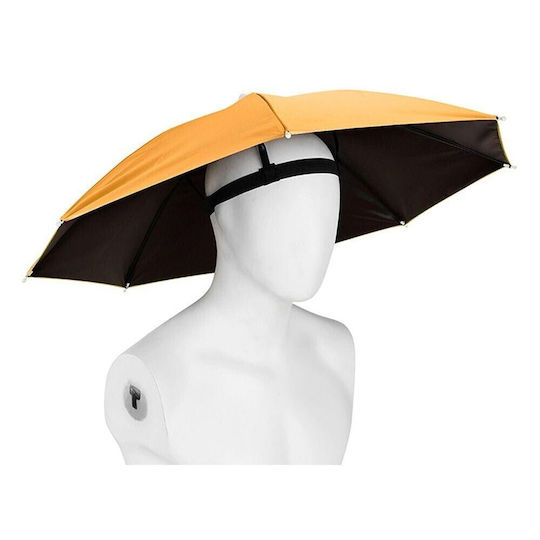 Umbrelă de Cap Alista Home Diametru 69 Cm Bandă Elastică Pentru Cap Protecție Împotriva Ploii și UV Portocalie