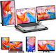 Monitor Portabil Dual Extensibil 14" FHD 1080p Suport Răcire Bază Extindere Ecran Laptop 360° Rotație Compatibil Laptopuri 7 Până La 18 Inch Tri-ecran Windows Mac USB-C HDMI Plug Play Gaming Birou