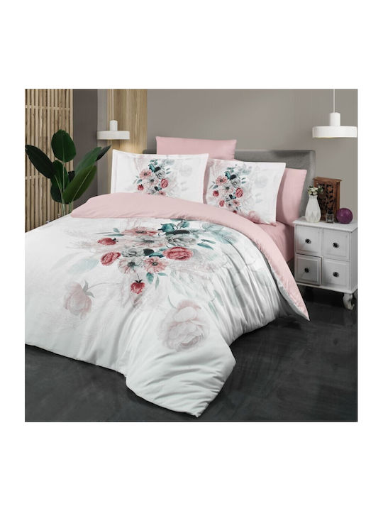 First Choice Set Huse Pentru Pilote Din Bumbac Dublu Cu 4 Fețe De Pernă Și 1 Cearceaf 200x220cm Galbenă