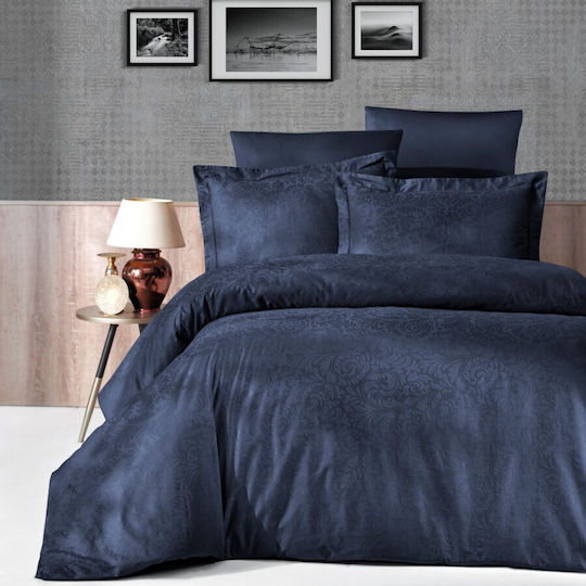 First Choice Set Huse Pentru Pilote Din Bumbac Dublu Cu 4 Fețe De Pernă Și 1 Cearceaf 200x220cm Tecna Albastru