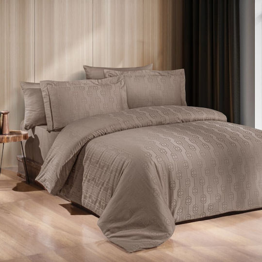 First Choice Set Dublu 200x220cm Norel Maro Deschis Geometric (Wicker)