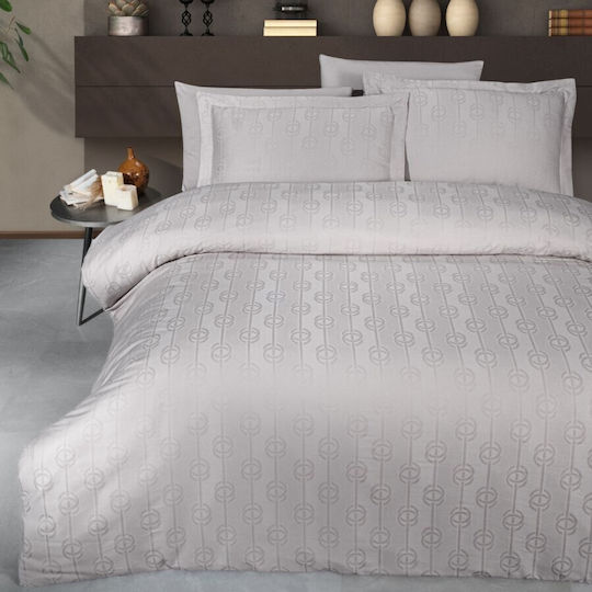 First Choice Set Huse Pentru Pilote Duble Cu 4 Fețe De Pernă Și 1 Cearceaf 200x220cm Norel Latte (Cappuccino)