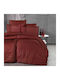 First Choice Set Huse Pentru Pilote Din Bumbac Dublu Cu 4 Fețe De Pernă Și 1 Cearceaf 200x220cm Cinnamon
