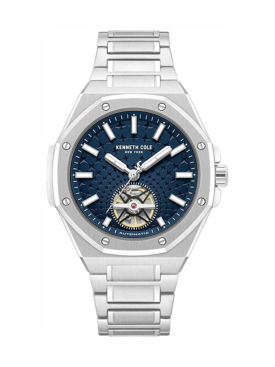 Kenneth Cole Men's Automatic Watch With Silver Metal Bracelet