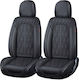 Set 1 Huse Scaune Auto Premium 5 Locuri Carguard Deluxe Piele Eco Perforată Neagră