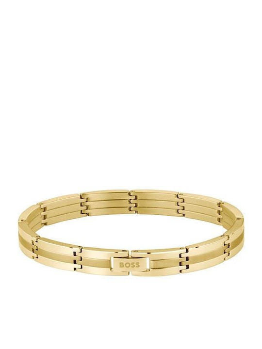 Boss Men's Steel Gold Plated Bracelet 19cm