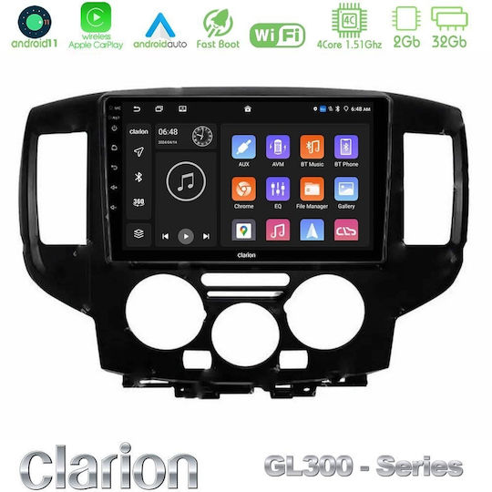 Clarion Car Audio System for Nissan NV200 2009 – 2019 Bluetooth USB AUX WiFi GPS Apple CarPlay Android Auto with 9" Touch Screen