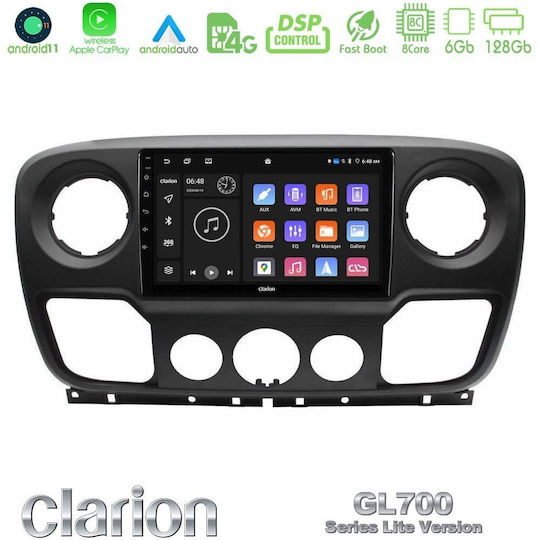 Clarion Car Audio System for Opel Vivaro / Movano Renault Trafic / Master Nissan Primastar / NV400 2010-2022 Bluetooth USB Wi-Fi GPS Apple CarPlay Android Auto with 10 Inch Touch Screen