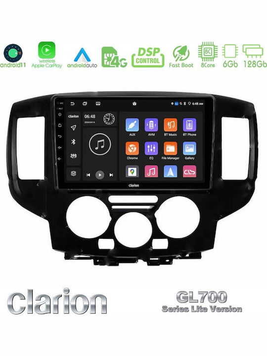 Clarion Auto-Audiosystem für Nissan NV200 2009 – 2019 Bluetooth USB Eingebautes Wi-Fi GPS Apple CarPlay Android Auto mit 9 Zoll Touchscreen