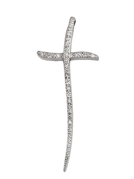Savvas Design Бял Златен Кръст 14 Карата Без Верижка АСТА04314