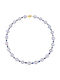 Margaritari Κolleté K14 Vergoldete Elemente Graue Perlen Blaue Saphire F126852