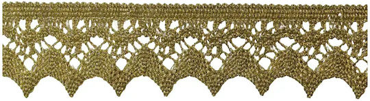Lace Lasse Wavy Pattern Pointed Edge Gold Medium Width 3cm Price Per Meter