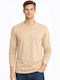 Langarm Herrenbluse Beige