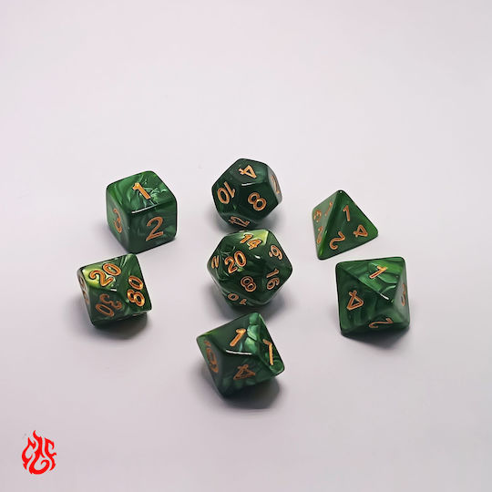 Dice Set Green Acrylic Dice RPG Dungeons & Dragons Pathfinder Wargames