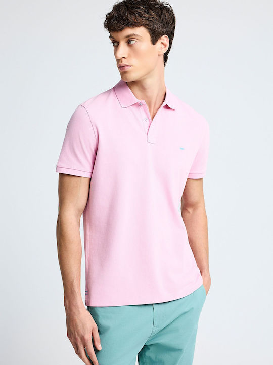 Funky Buddha Polo Short Sleeve Pink Blouse