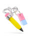 Metalmorphose Mtm380-01 Keychain Keyring Thank You Teacher Collection Pencil & Eraser