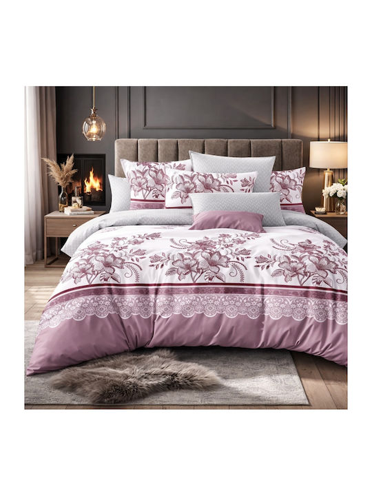 My Home Luxury Double Duvet Cover Set With 2 Pillowcases 220x240cm Multicolour